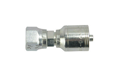 Hydraulic Crimp Hose Fitting - SAE 37° JIC F - Swivel - 3/8 ID, 3/4-16 Thread