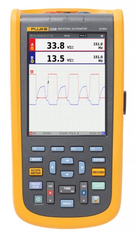 Fluke 123B/S Industrial ScopeMeter Hand-Held Oscilloscope with Fluke View software, 20 MHz