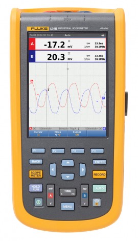 Fluke 124B/S Industrial ScopeMeter Hand-Held Oscilloscope with Fluke View software, 40 MHz