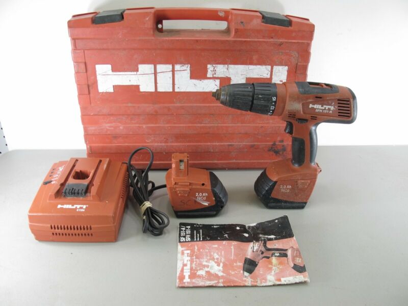 Hilti SFH 151-A Cordless Hammer Drill/Driver 15.6V w/2 BatteriesCharger & Case