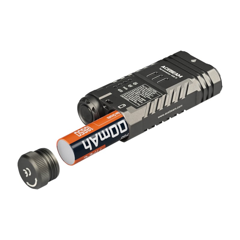 Acebeam Terminator M2-X (Dark Grey) Cool White 6500K 3200L Dual Head EDC Rechargeable Flashlight